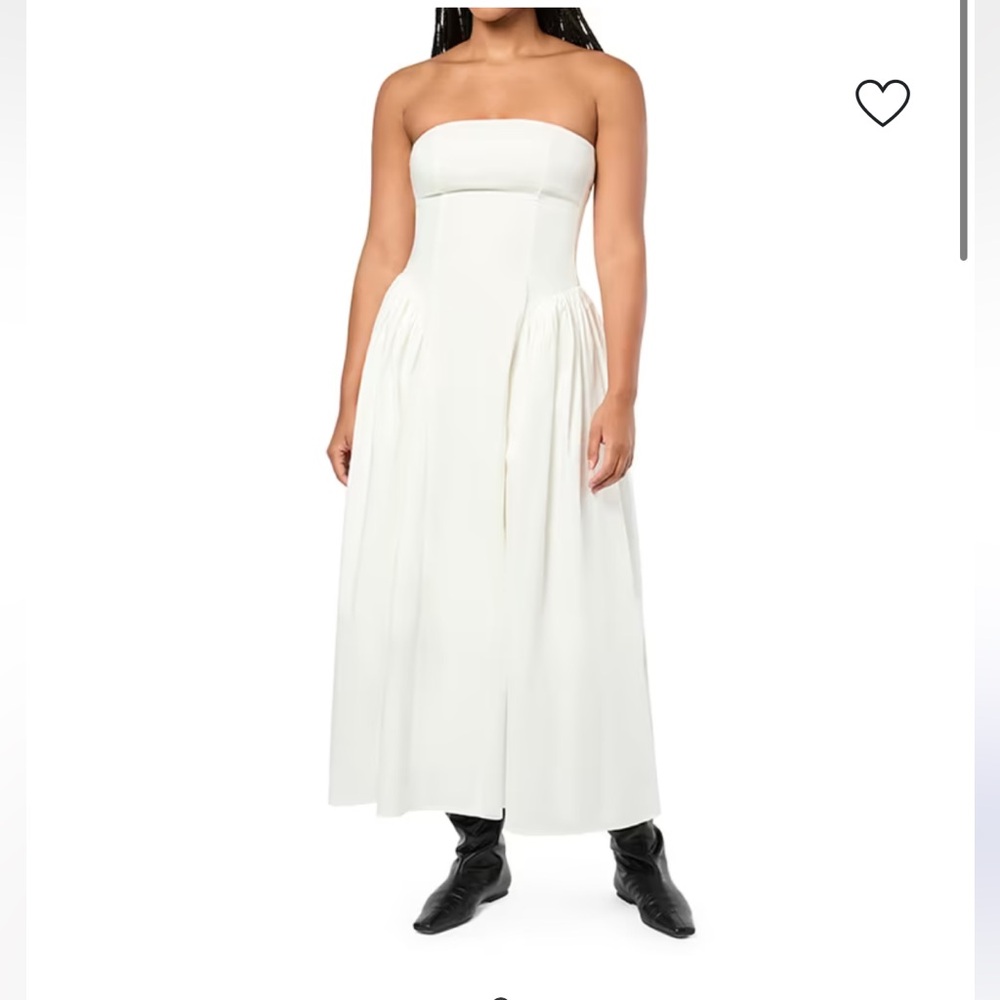 WeWoreWhat White Corset Ruched Dress, Size 6. NWT